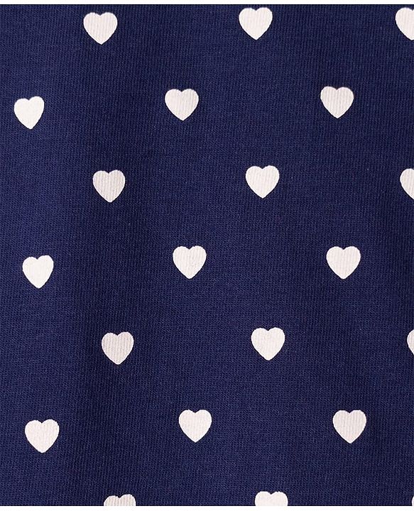 Babyhug 100 % Cotton Knit Full Sleeves T-Shirts with Heart Bow & Polka Dot Print Pack of 5 - Pink White & Navy Blue