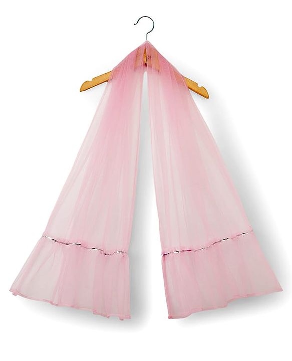 Babyhug Woven Sleeveless Mesh Choli Lehenga Set Dupatta Embroidery & Sequin Detailing - Pink