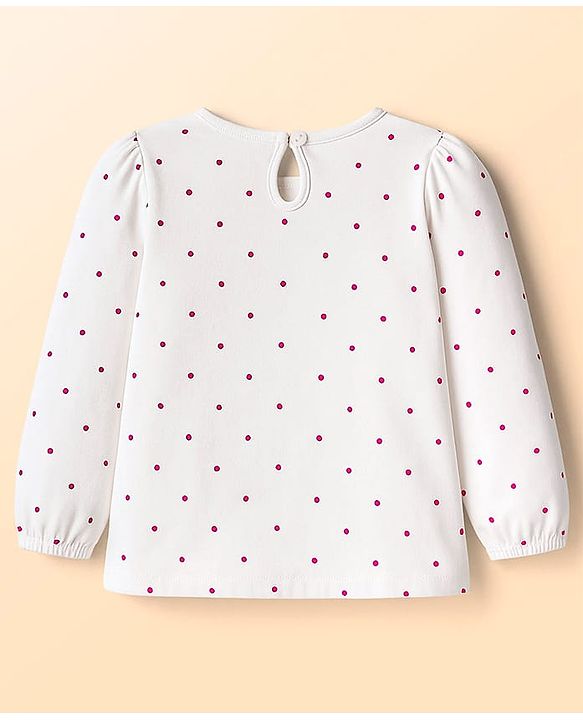 Babyhug Cotton Knit Full Sleeves T-Shirts with Polka Dot & Floral Print Pack of 3 - Pink Purple & White