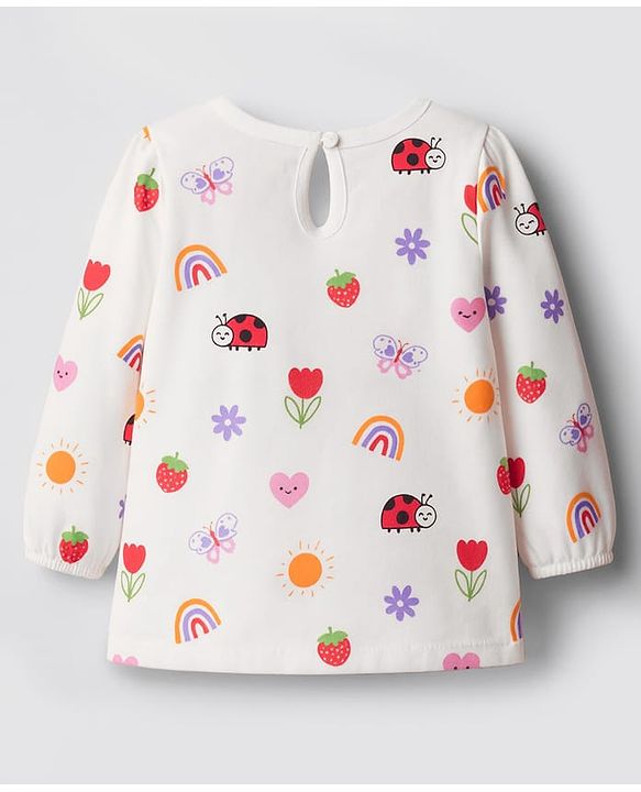 Babyhug 100 % Cotton Knit Full Sleeves T-Shirt with Tropical & Happy Days Text Print Pack of 3 - Red White & Lilac