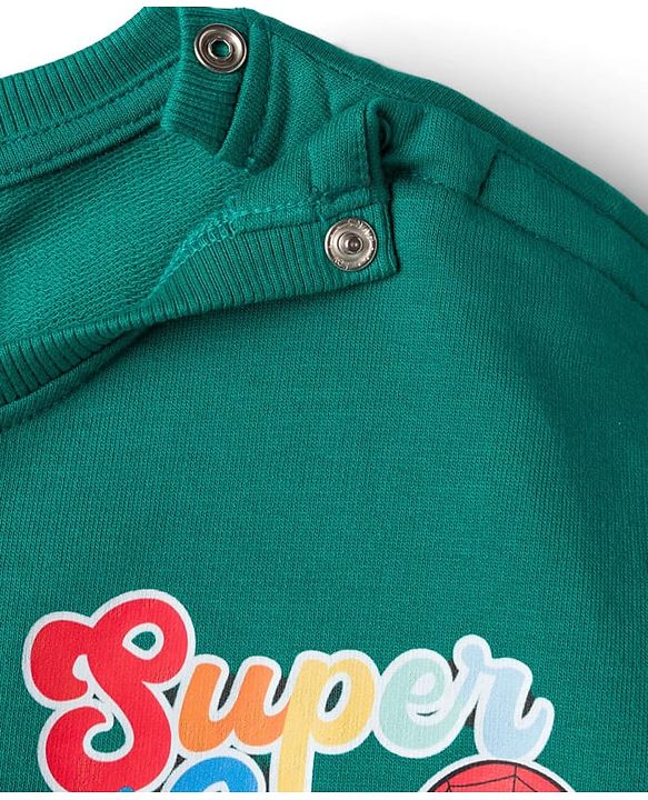 Babyhug Marvel Single Jersey Knit Drop Shoulder Half Sleeves Oversized T-Shirt with Front & Back Spiderman Graphic - Green