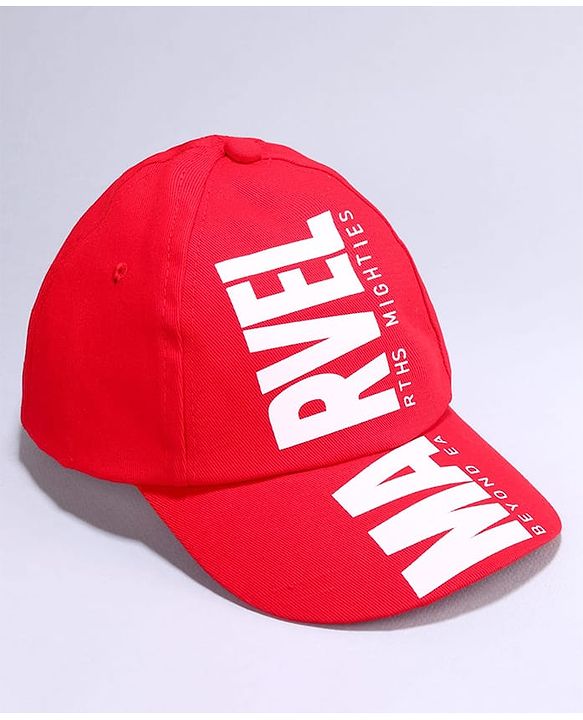 Pine Kids Marvel Cotton Knit Summer Cap with Avengers Graphics Red - Diameter 20 cm