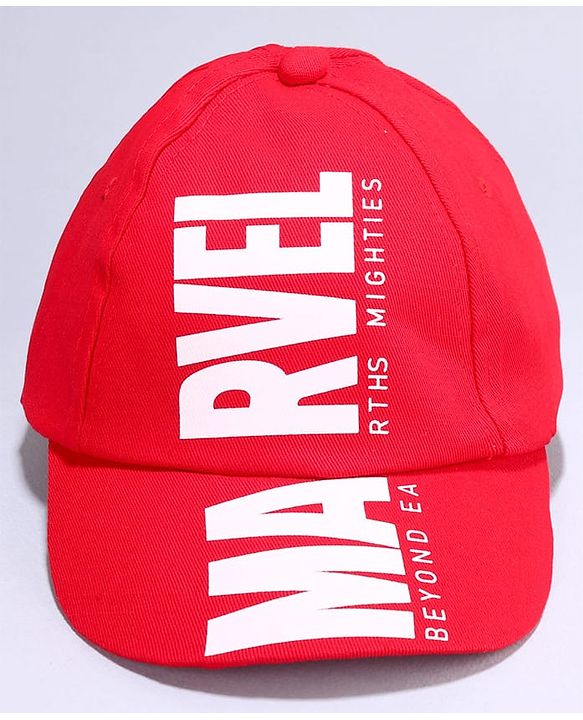Pine Kids Marvel Cotton Knit Summer Cap with Avengers Graphics Red - Diameter 20 cm