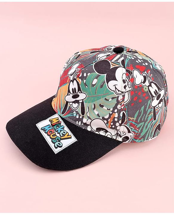 Babyhug Disney Summer Cap with Mickey Mouse Print Multicolor - Diameter 16 cm