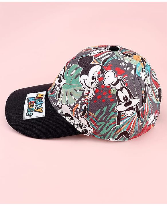 Babyhug Disney Summer Cap with Mickey Mouse Print Multicolor - Diameter 16 cm