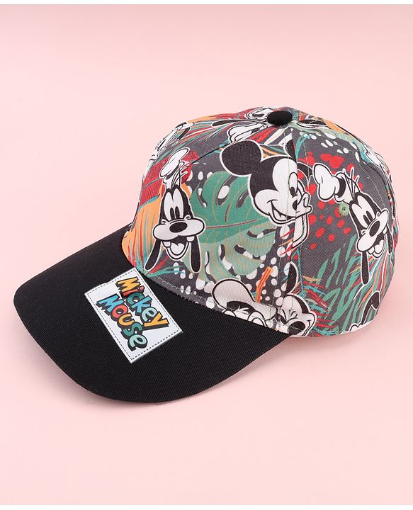 Babyhug Disney Summer Cap with Mickey Mouse Print Multicolor - Diameter 16 cm