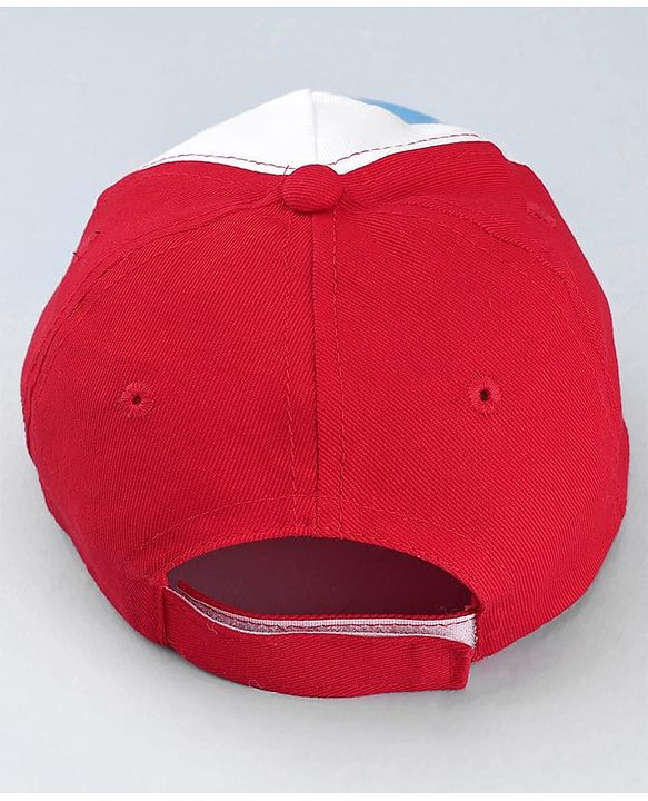 Babyhug Marvel Cotton Woven Summer Cap With Captain America Graphics Multicolor - Diameter 20 cm