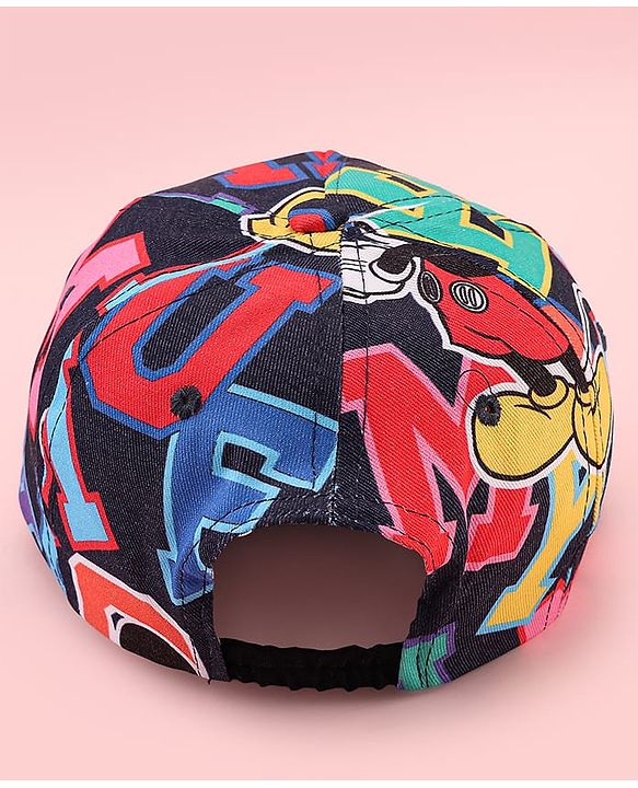 Babyhug Disney Cotton Woven Summer Cap with Mickey Mouse Graphic Blue - Diameter 15 cm