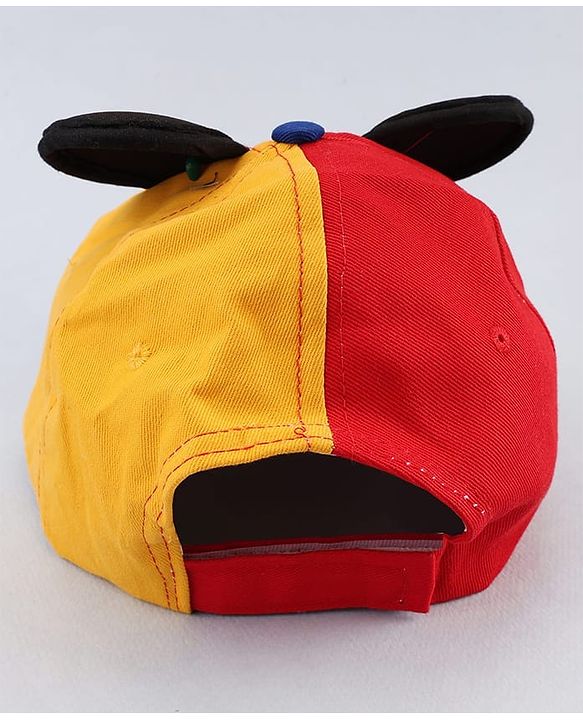 Babyhug Disney Cotton Woven Cap With Mickey Mouse Graphics Navy Blue - Diameter 19 cm
