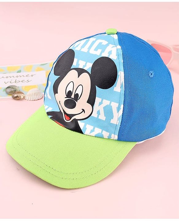 Babyhug Disney Summer Cap with Mickey Mouse Graphic Multicolor - Diameter 16 cm