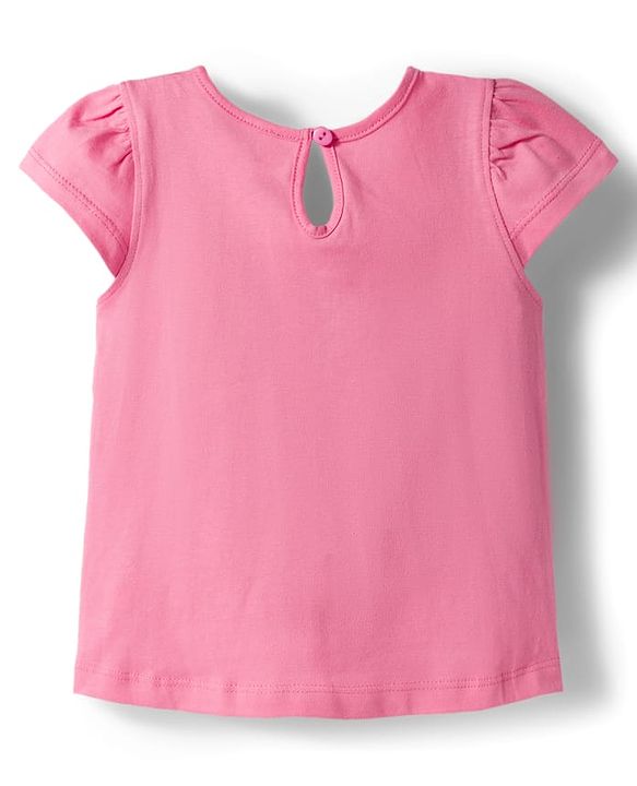 Babyhug 100% Cotton Knit Half Sleeves T-Shirts With Floral & Polka Dot Print Pack of 3 - Pink Navy Blue & Yellow