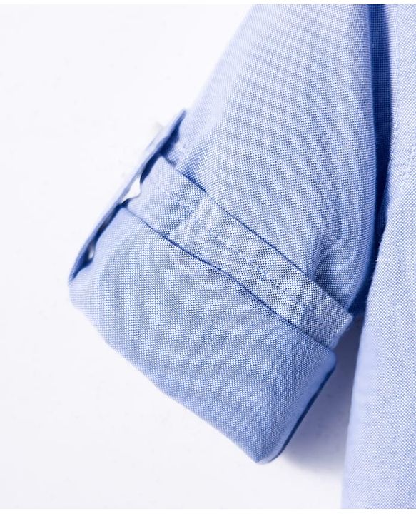 Babyhug Cotton Woven Full  Sleeve Cut & Sew Two-Tone Solid & Striped Shirt - Blue