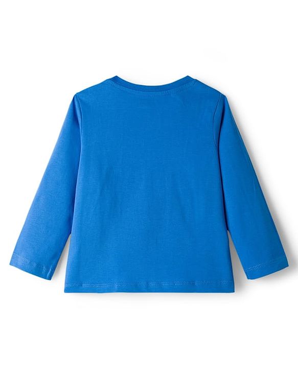Babyhug Cotton Knit Full Sleeves Night Suit With Fox Print - Blue