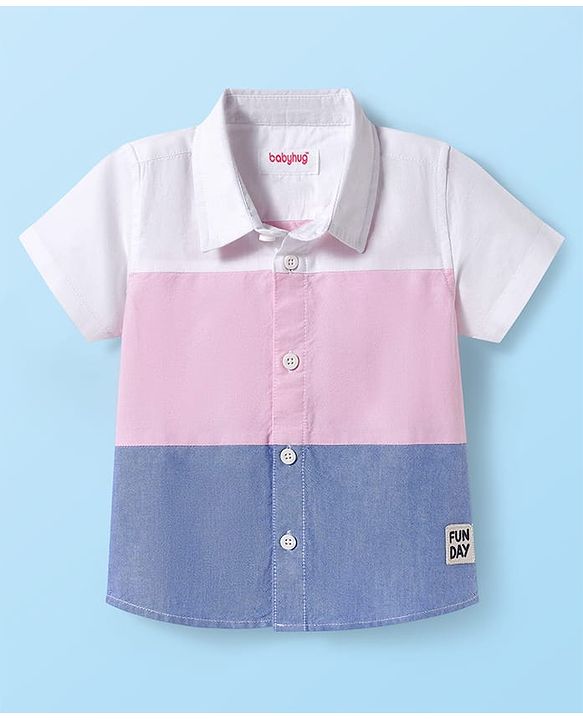 Babyhug Cotton Woven Half Sleeves Solid Cut N Sew Shirt - Multicolor