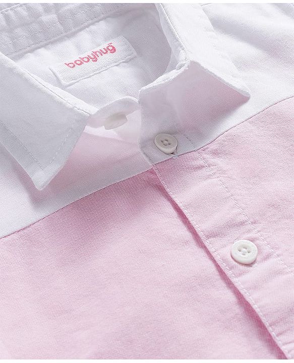 Babyhug Cotton Woven Half Sleeves Solid Cut N Sew Shirt - Multicolor