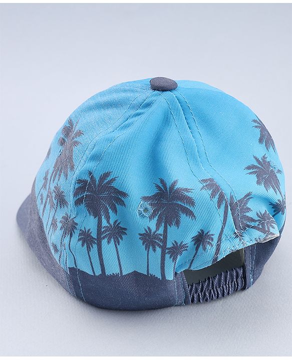 Babyhug Disney Cotton Woven Summer Cap With Mickey Mouse Graphics Navy Blue - Diameter 18 cm