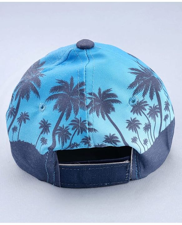 Babyhug Disney Cotton Woven Summer Cap With Mickey Mouse Graphics Navy Blue - Diameter 18 cm