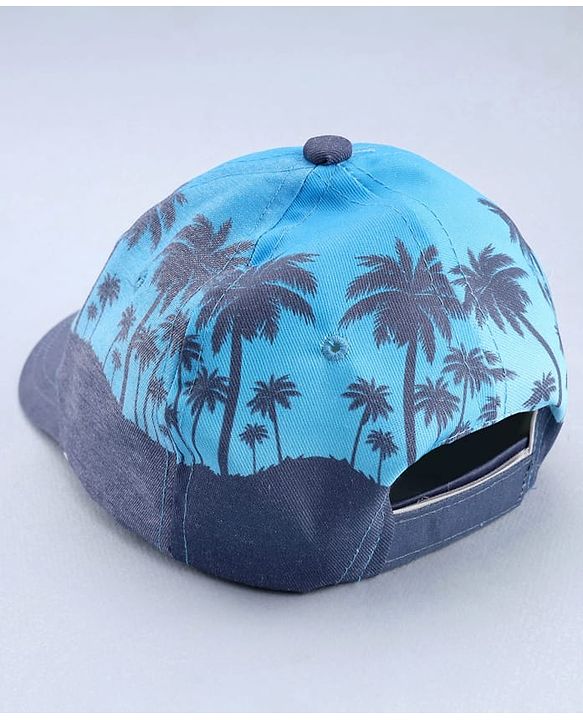 Babyhug Disney Cotton Woven Summer Cap With Mickey Mouse Graphics Navy Blue - Diameter 18 cm
