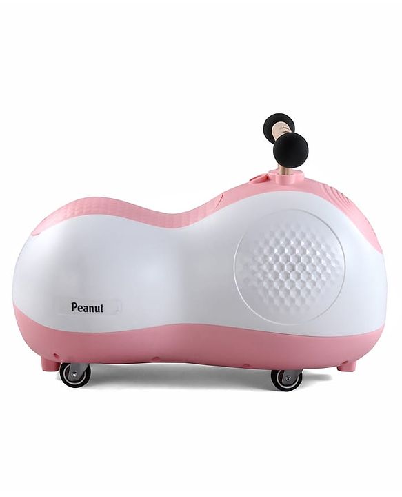 Babyhug Peanut Musical Ride-On for Kids - Pink| Fun Light & Music| Foot-to-Floor Operation| Safe with Round Edges| Sturdy Build|  Comfortable Seat| Indoor & Outdoor Play Toy