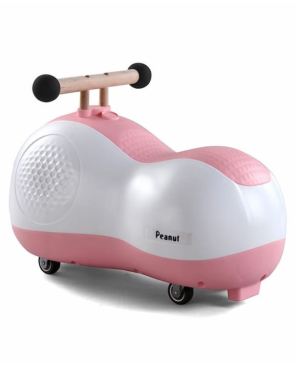 Babyhug Peanut Musical Ride-On for Kids - Pink| Fun Light & Music| Foot-to-Floor Operation| Safe with Round Edges| Sturdy Build|  Comfortable Seat| Indoor & Outdoor Play Toy