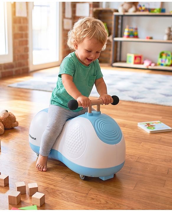Babyhug Peanut Musical Ride-On for Kids - Pink| Fun Light & Music| Foot-to-Floor Operation| Safe with Round Edges| Sturdy Build|  Comfortable Seat| Indoor & Outdoor Play Toy
