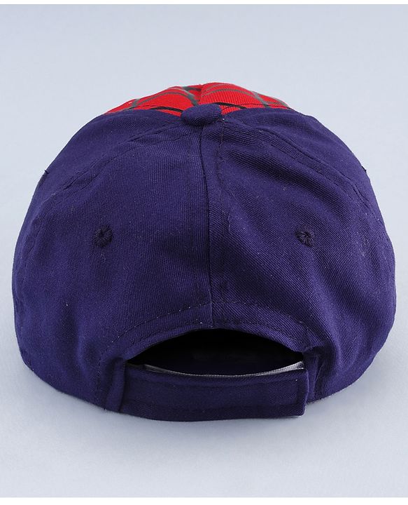 Babyhug Marvel Cotton Woven Summer Cap with Spiderman Graphic Multicolor - Diameter 16 cm
