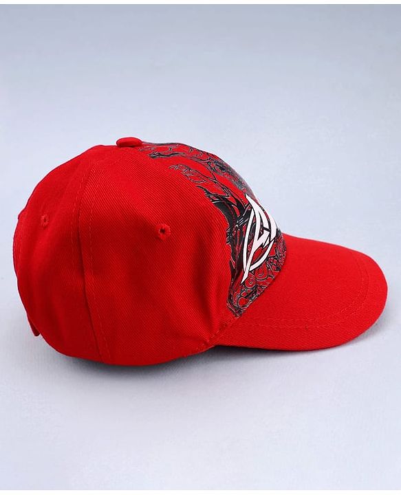 Pine Kids Marvel Cotton Woven Summer Cap With Avengers Graphics Red - Diameter 13.6 cm