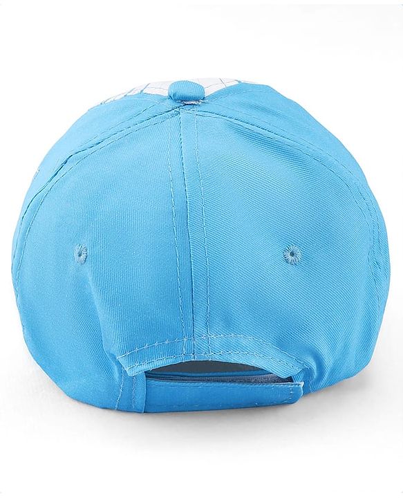 Babyhug Marvel Cotton Woven Summer Cap With Avengers Graphics Light Blue - Diameter 15.5 cm
