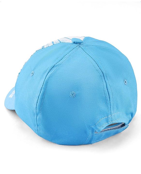 Babyhug Marvel Cotton Woven Summer Cap With Avengers Graphics Light Blue - Diameter 15.5 cm