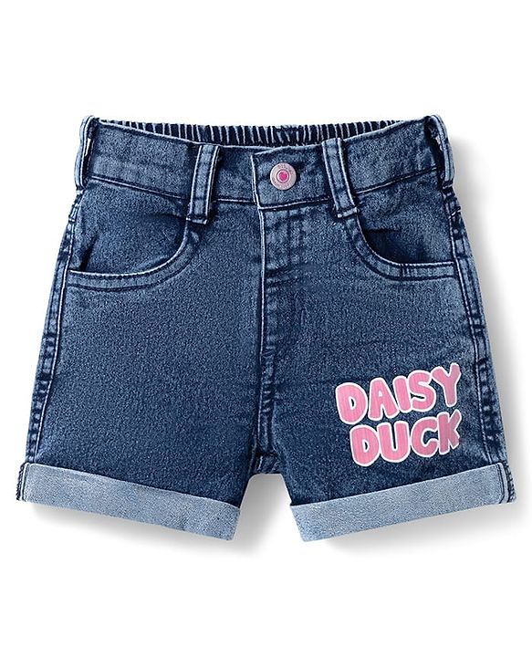 Babyhug Disney Single Jersey Knit Half Sleeves T-Shirt & Shorts Set With Daisy Graphics - Multicolor