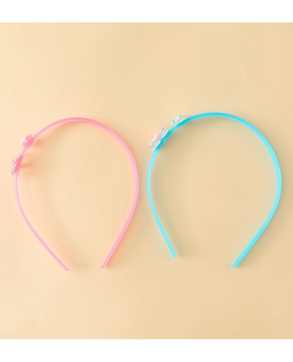 Babyhug Hair Bands with Star Applique Pack of 2 - Blue & Pink