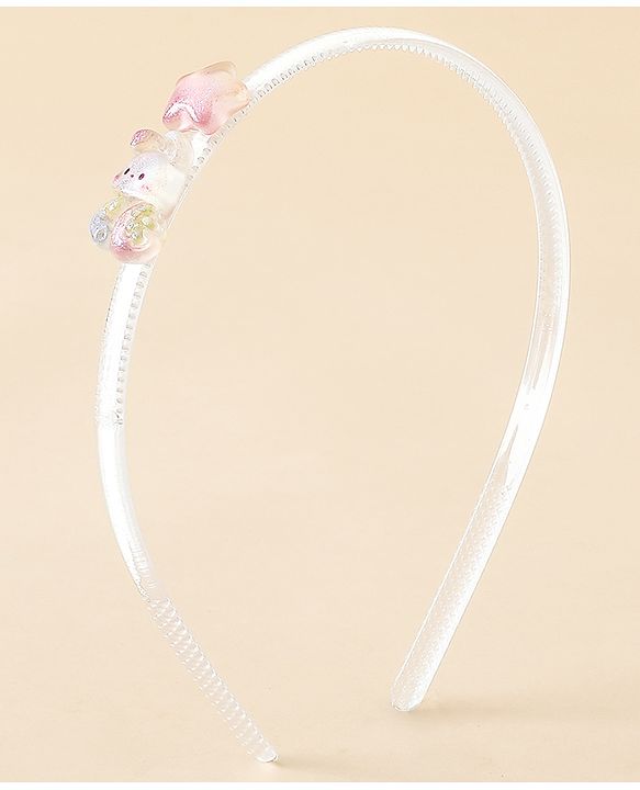 Babyhug Hair Bands with Star & Bunny Applique Pack of 2 - Beige & Pink