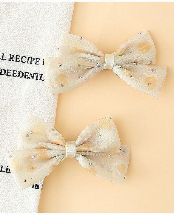 Babyhug Bow & Butterfly Clips Free Size Pack Of 2 -Yellow