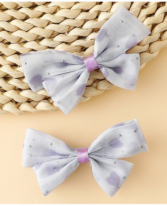 Babyhug Bow & Butterfly Clips Free Size Pack Of 2 -Yellow