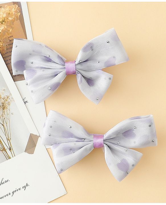 Babyhug Bow & Butterfly Clips Free Size Pack Of 2 -Yellow
