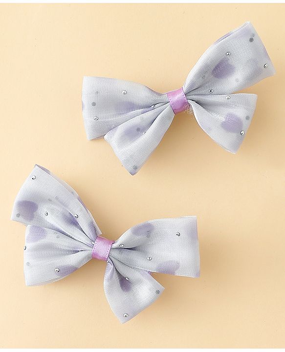 Babyhug Bow & Butterfly Clips Free Size Pack Of 2 -Yellow