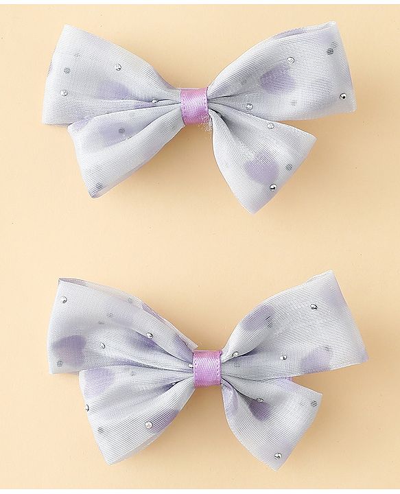 Babyhug Bow & Butterfly Clips Free Size Pack Of 2 -Yellow