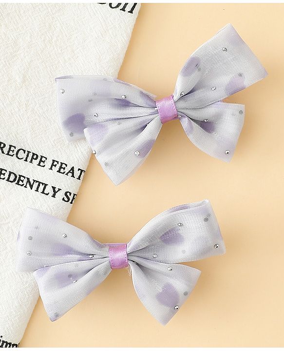 Babyhug Bow & Butterfly Clips Free Size Pack Of 2 -Yellow