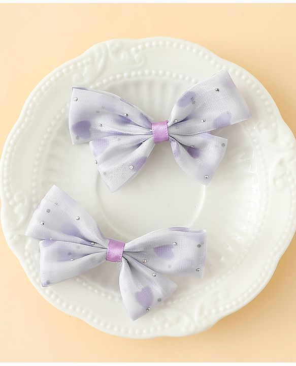 Babyhug Bow & Butterfly Clips Free Size Pack Of 2 -Yellow