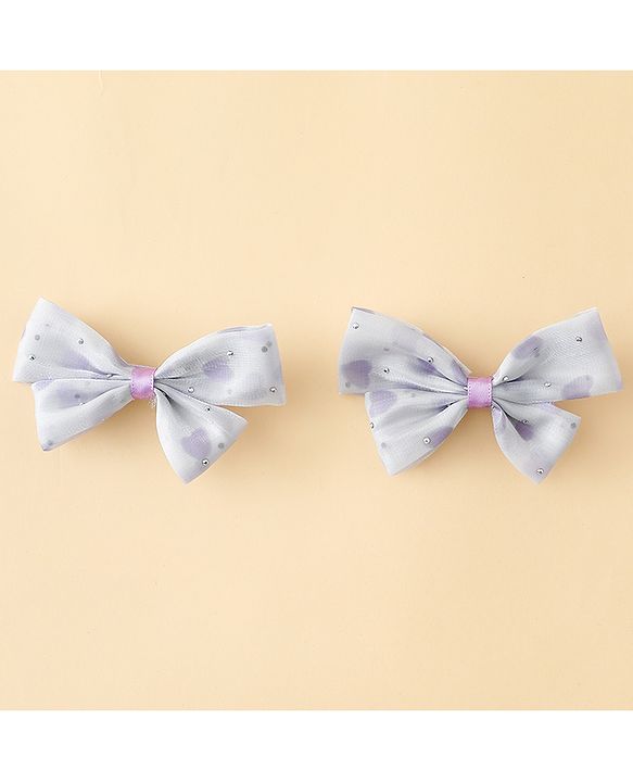 Babyhug Bow & Butterfly Clips Free Size Pack Of 2 -Yellow