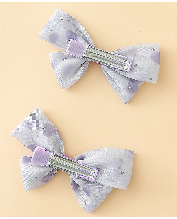 Babyhug Bow & Butterfly Clips Free Size Pack Of 2 -Yellow