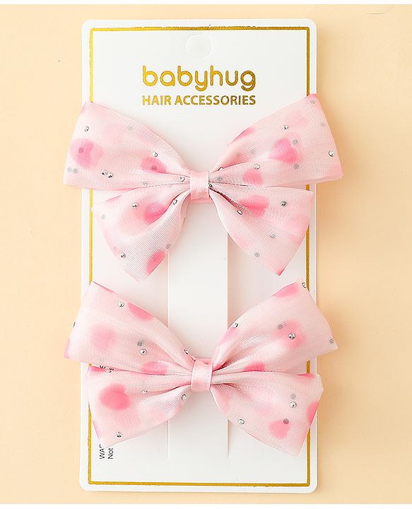 Babyhug Bow & Butterfly Clips Free Size Pack Of 2 -Yellow