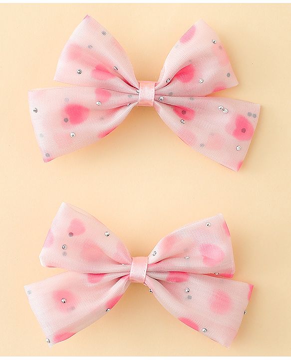 Babyhug Bow & Butterfly Clips Free Size Pack Of 2 -Yellow