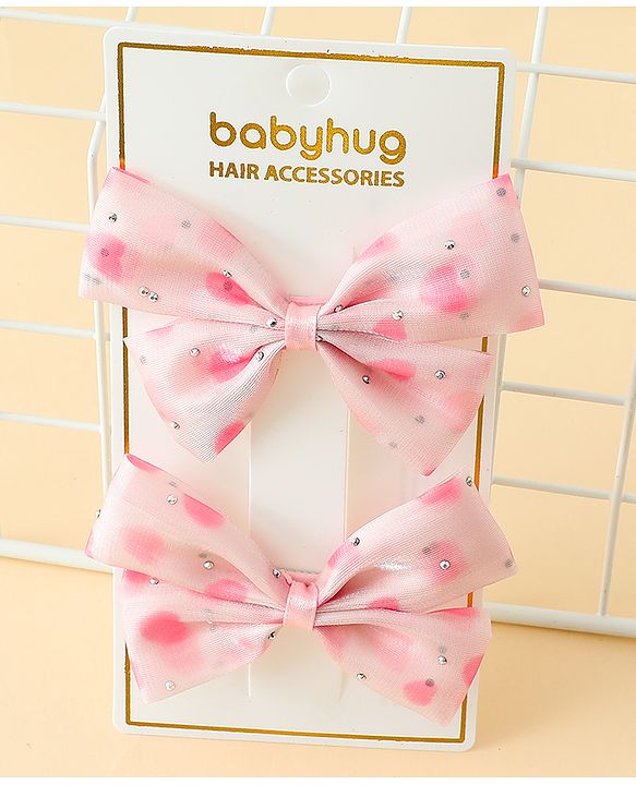 Babyhug Bow & Butterfly Clips Free Size Pack Of 2 -Yellow