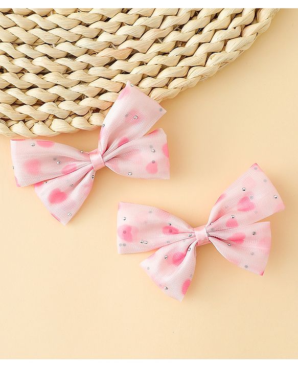 Babyhug Bow & Butterfly Clips Free Size Pack Of 2 -Yellow