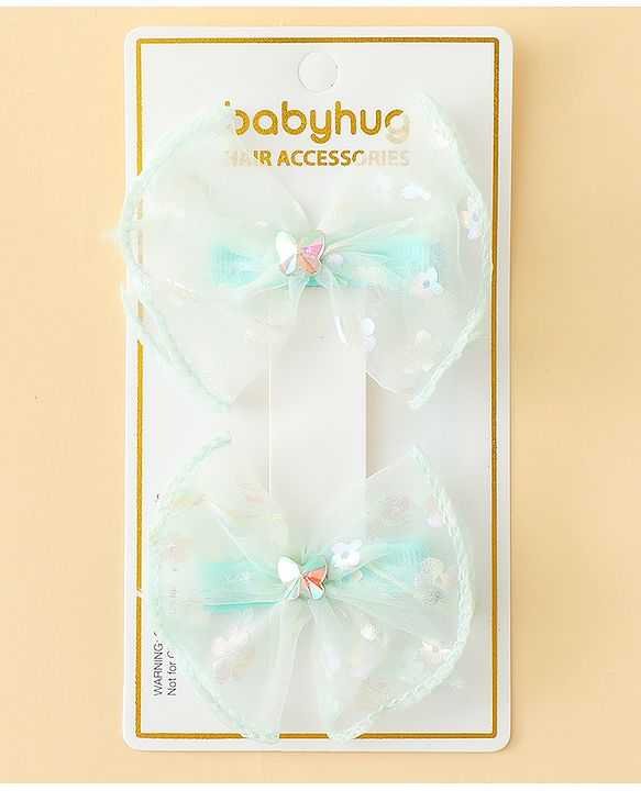 Babyhug Free Size Bow & Butterfly Clips With Butterfly & Floral Design Pack Of 2 - Fuchsia