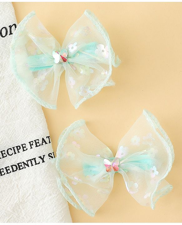 Babyhug Free Size Bow & Butterfly Clips With Butterfly & Floral Design Pack Of 2 - Fuchsia