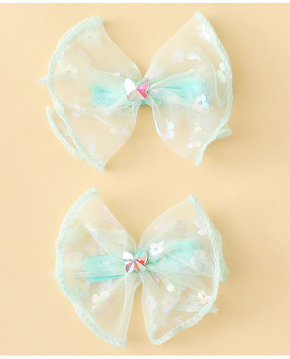 Babyhug Free Size Bow & Butterfly Clips With Butterfly & Floral Design Pack Of 2 - Fuchsia