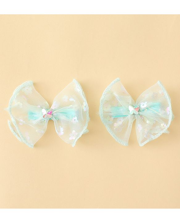 Babyhug Free Size Bow & Butterfly Clips With Butterfly & Floral Design Pack Of 2 - Fuchsia