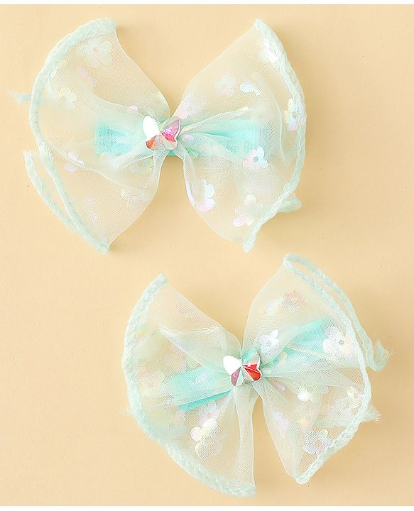 Babyhug Free Size Bow & Butterfly Clips With Butterfly & Floral Design Pack Of 2 - Fuchsia
